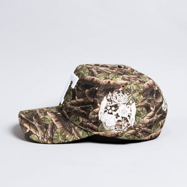 Tonga T Camo Hat Polynesian All-Camo White Logo Coat of Arms Snapback - Side Patch
