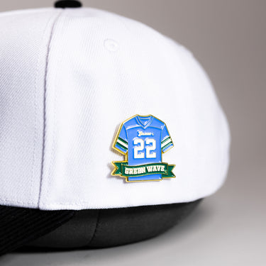 Tulane Green Wave Jersey Pin Officially Licensed Collectible - On Hat Detail