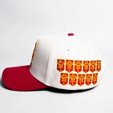 USC Trojans Hat Cream and Cardinal Football Banners Snapback - Side Patch