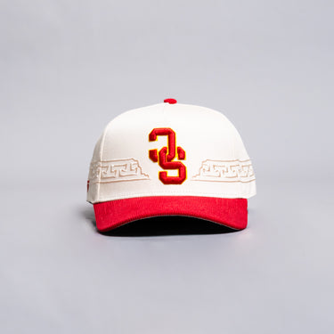 USC Trojans Hat Cream & Cardinal Flipped SC Script - Front Panel