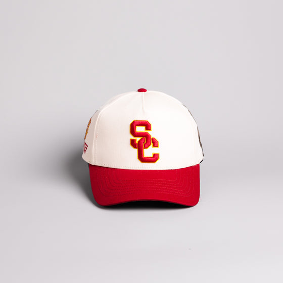 USC Trojans Hat Cream & Cardinal Memorial Coliseum - Front Panel