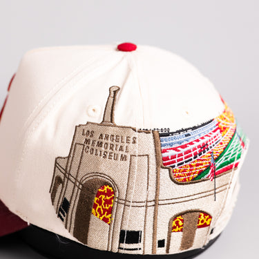 USC Trojans Hat Cream & Cardinal Memorial Coliseum - Side Stadium
