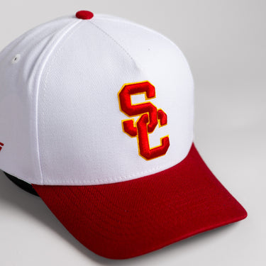 USC Trojans Hat White & Cardinal Side Stadium - Angled View