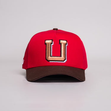 Utah Utes Bronze U Hat Red and Brown Snapback - Front Panel