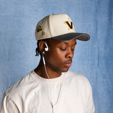 Vanderbilt Commodores Hat Cream & Black Sun Fade Snapback - On Model Lifestyle