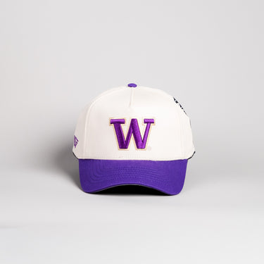 Washington Huskies Hat Cream & Purple Home Crowd Snapback - Front Panel