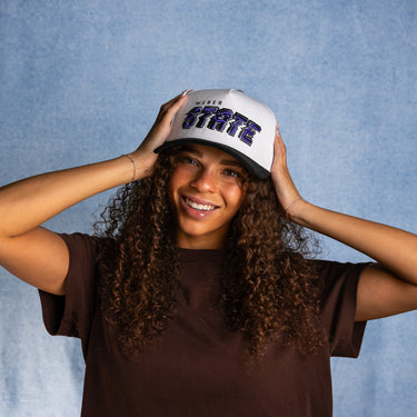Weber State Wildcats Hat White & Black Stadium Pulse - On Model Lifestyle