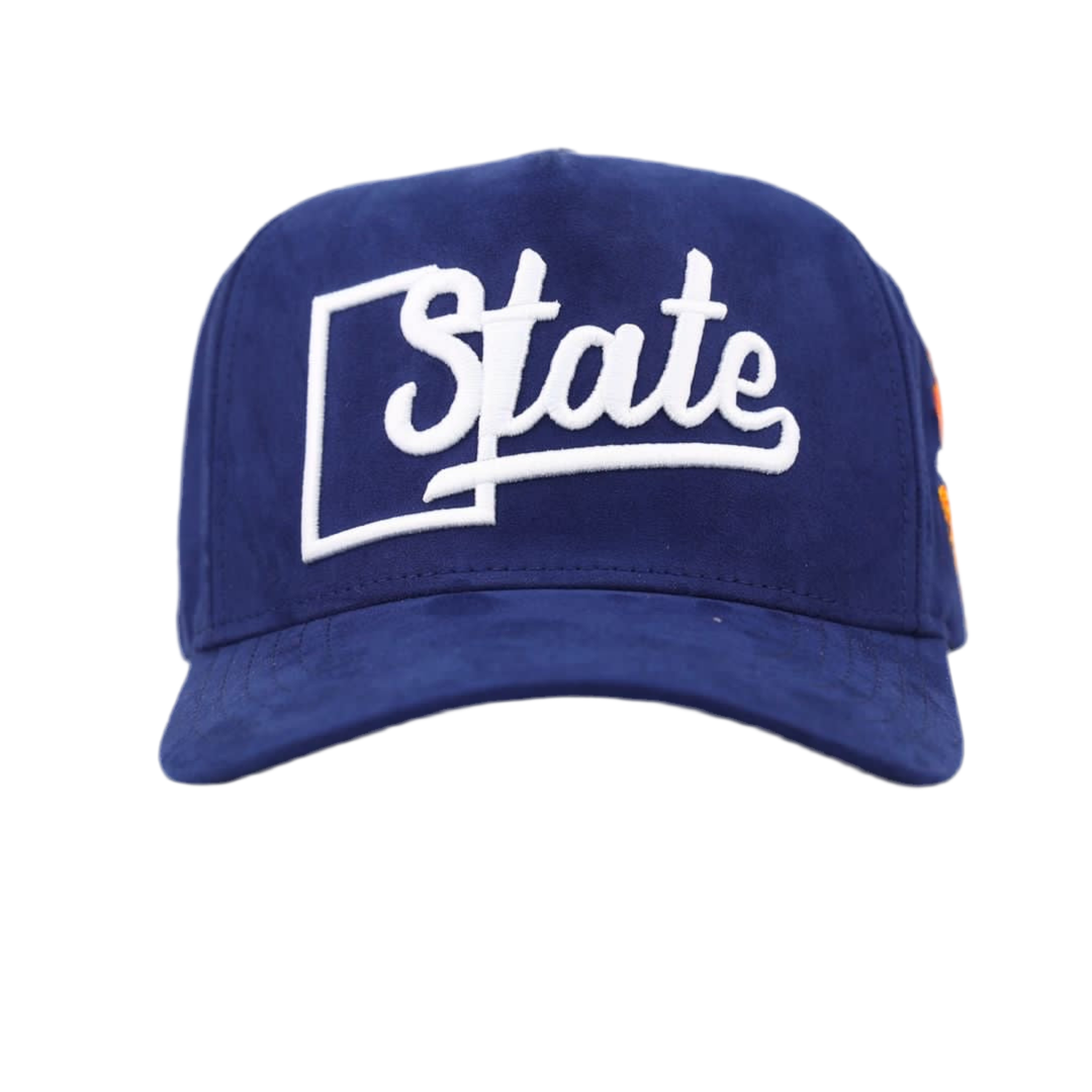 Navy Suede Spectrum Magic Utah State Snapback Hat - Woodn Grail