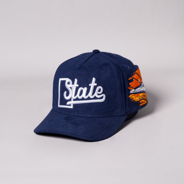 Navy Suede Spectrum Magic Utah State Snapback Hat - Woodn Grail
