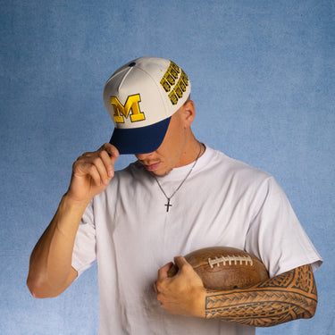 Michigan Banners / Cream & Navy Blue
