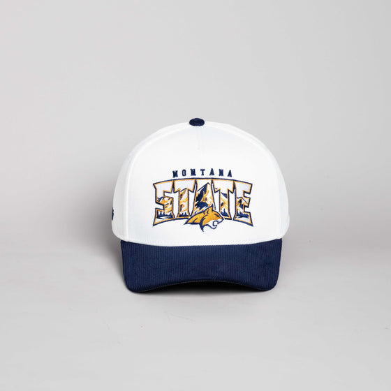 Montana State Mountain / White & Navy Corduroy