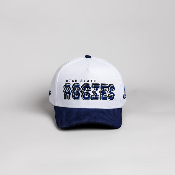 Utah State Stadium Pulse / White & Navy Blue Corduroy