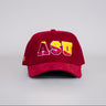 Arizona State ASU Maroon Corduroy Snapback Hat with Block Logo and Sun Devil Patch - Front Panel