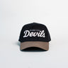Arizona State Devils Hat Black Corduroy Brown Suede Brim Snapback ASU - Front Panel