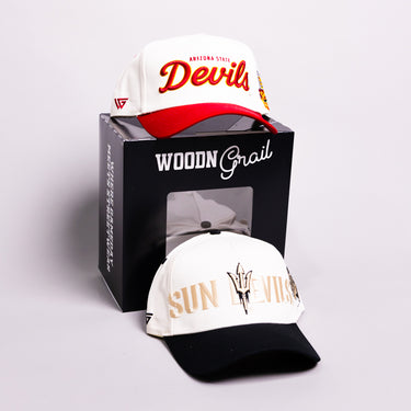 Arizona State Sun Devils 2 Hat Bundle Cream Red & Black - Angled View