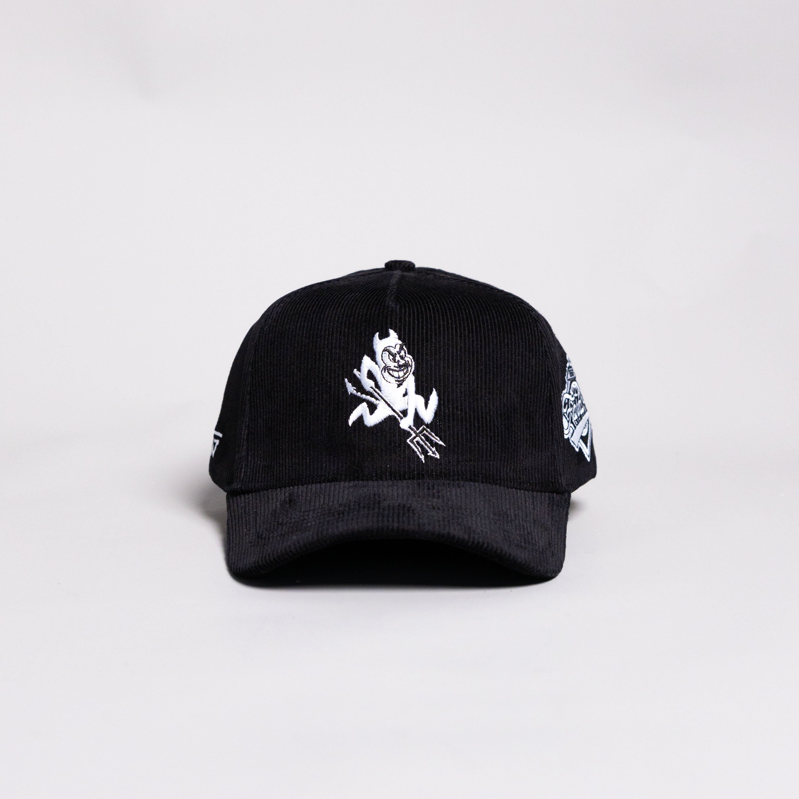 Arizona State Sun Devils Hat Black Corduroy Sparky Snapback - Front Panel