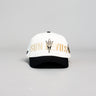 Arizona State Sun Devils Hat Cream Black Fork Script Snapback - Front Panel