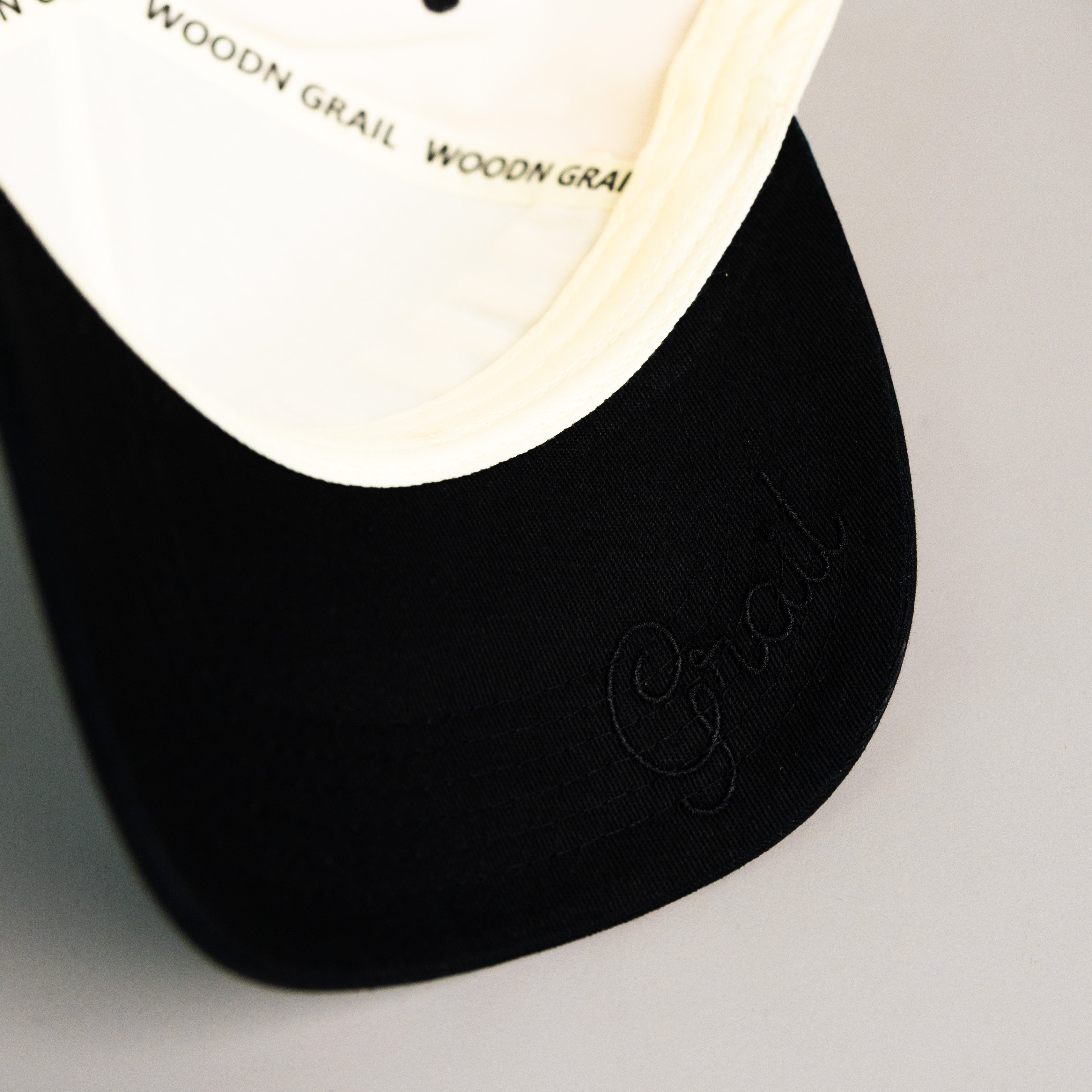 Arizona State Sun Devils Hat Cream Black Fork Script Snapback - Underbrim Detail
