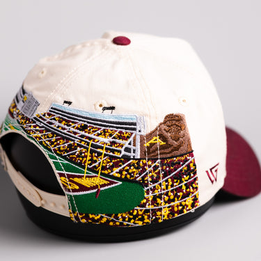 Arizona State Sun Devils Hat Cream & Maroon Full Stadium - Back View