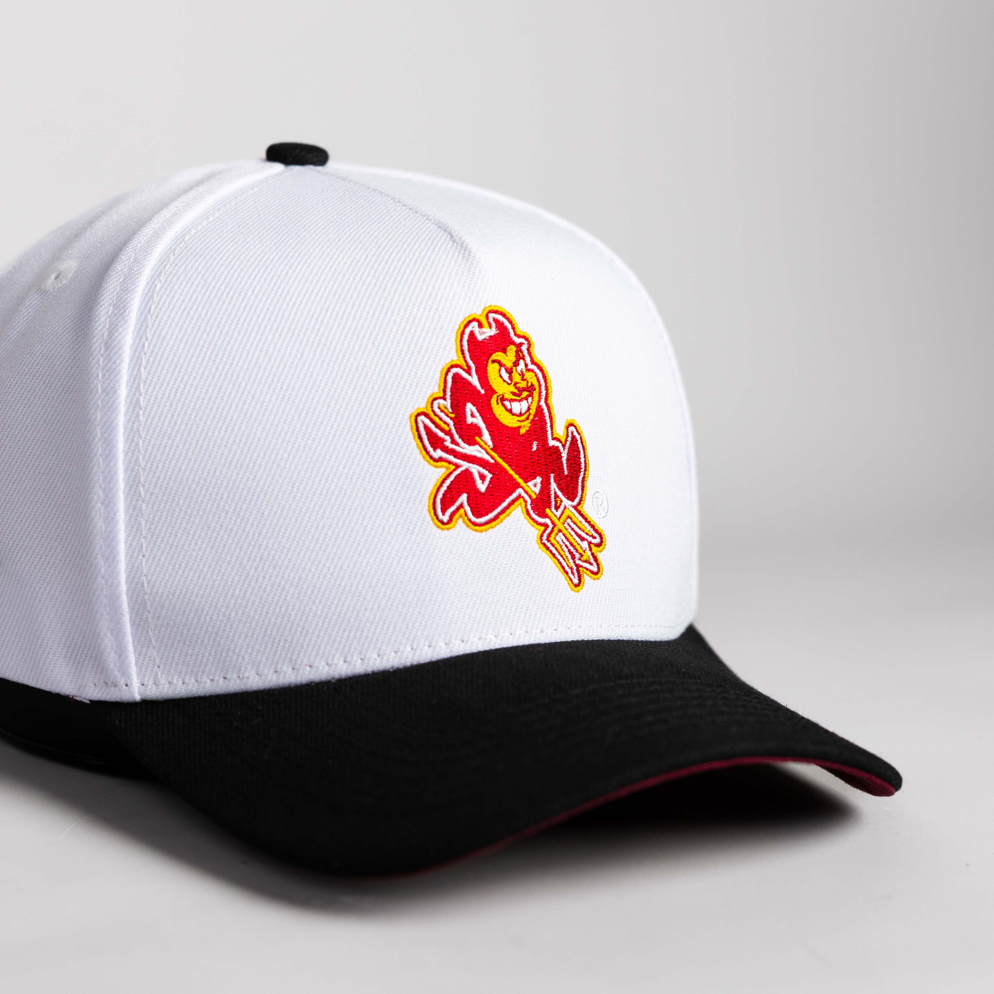 Arizona State Sun Devils Hat White & Black Color Splash - Angled View