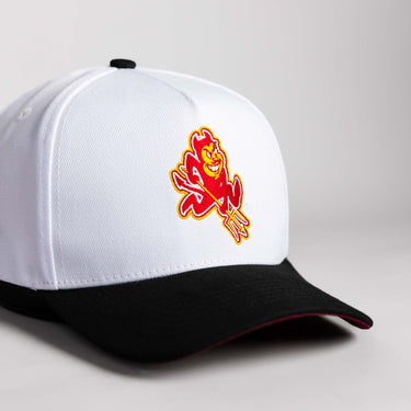 Arizona State Sun Devils Hat White & Black Color Splash - Angled View