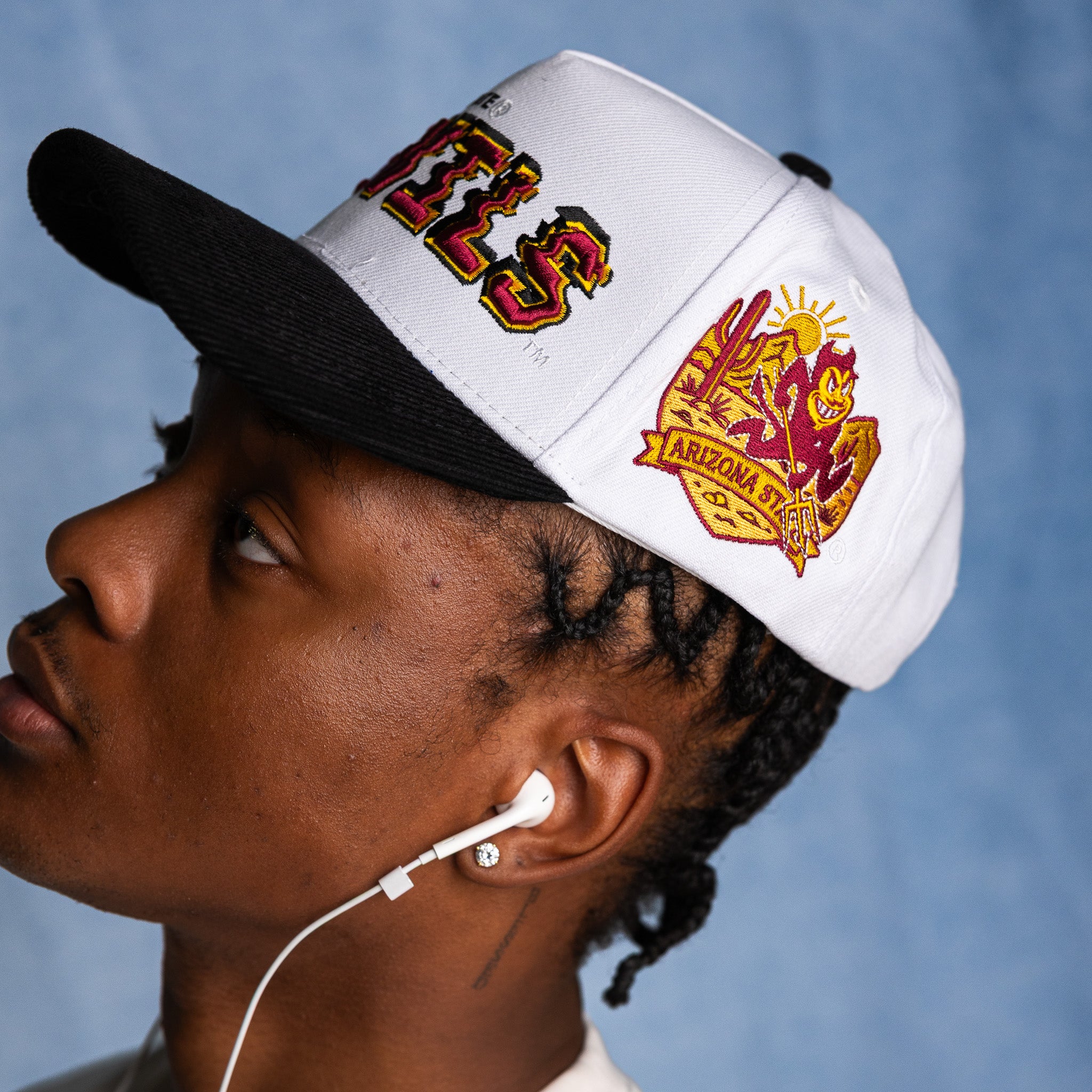 Arizona State Sun Devils Hat White & Black Stadium Pulse - On Model Lifestyle B