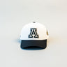 Arizona Wildcats Block A Hat White Black Brim Side Patch Snapback UofA - Front Panel