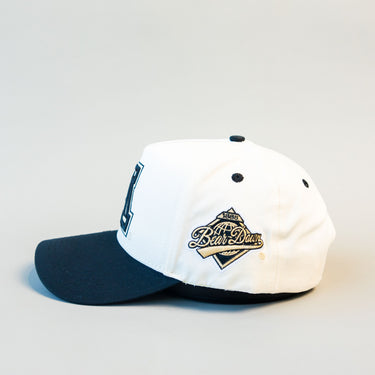 Arizona Wildcats Block A Hat White Black Brim Side Patch Snapback UofA - Side Patch