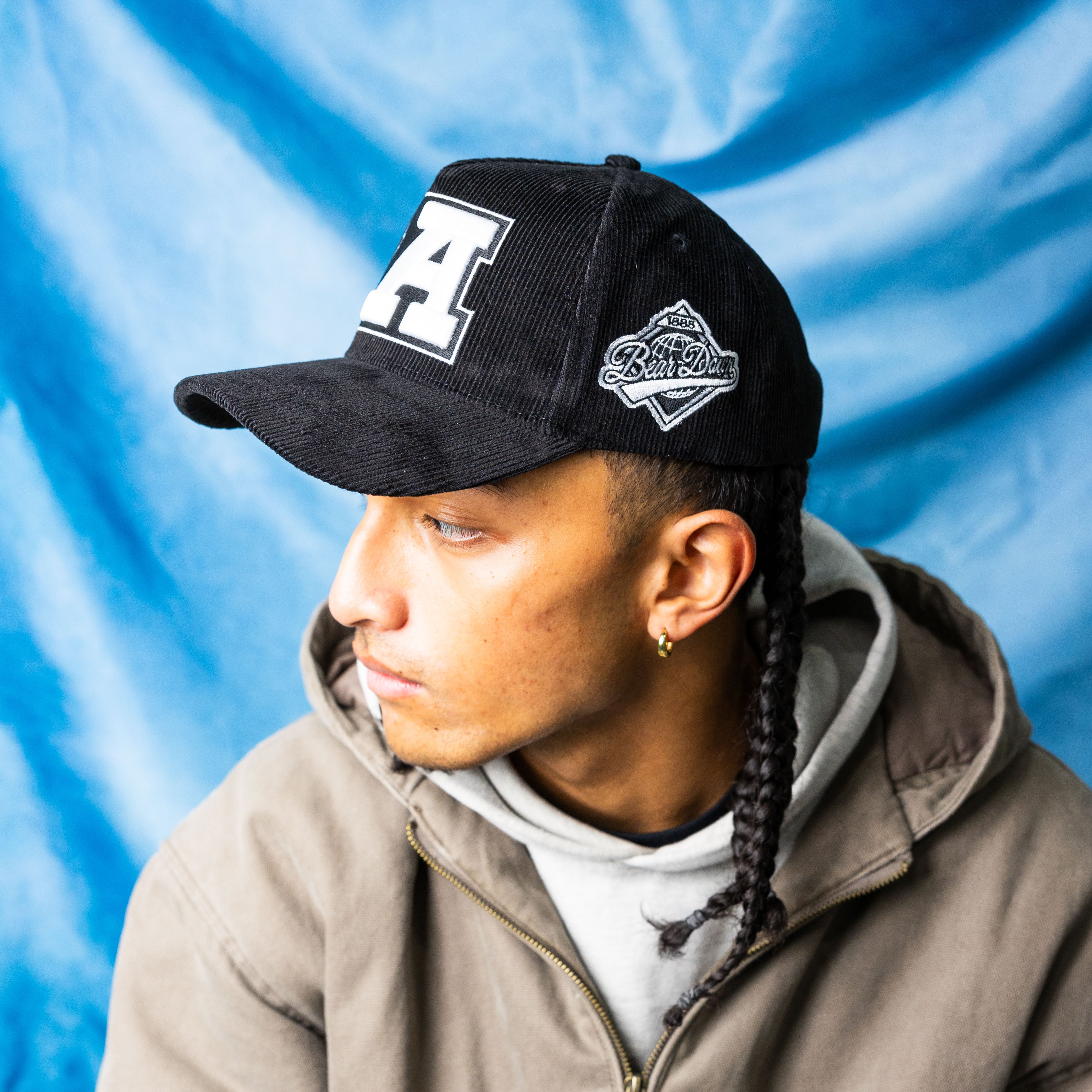 Arizona Wildcats Hat Black Corduroy A Bear Down Patch Snapback - On Model Lifestyle