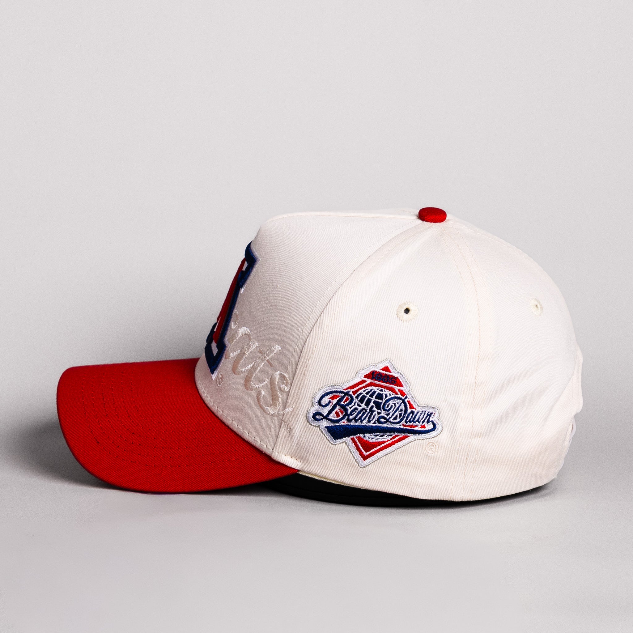 Arizona Wildcats Hat Cream & Red Script Snapback - Side Patch