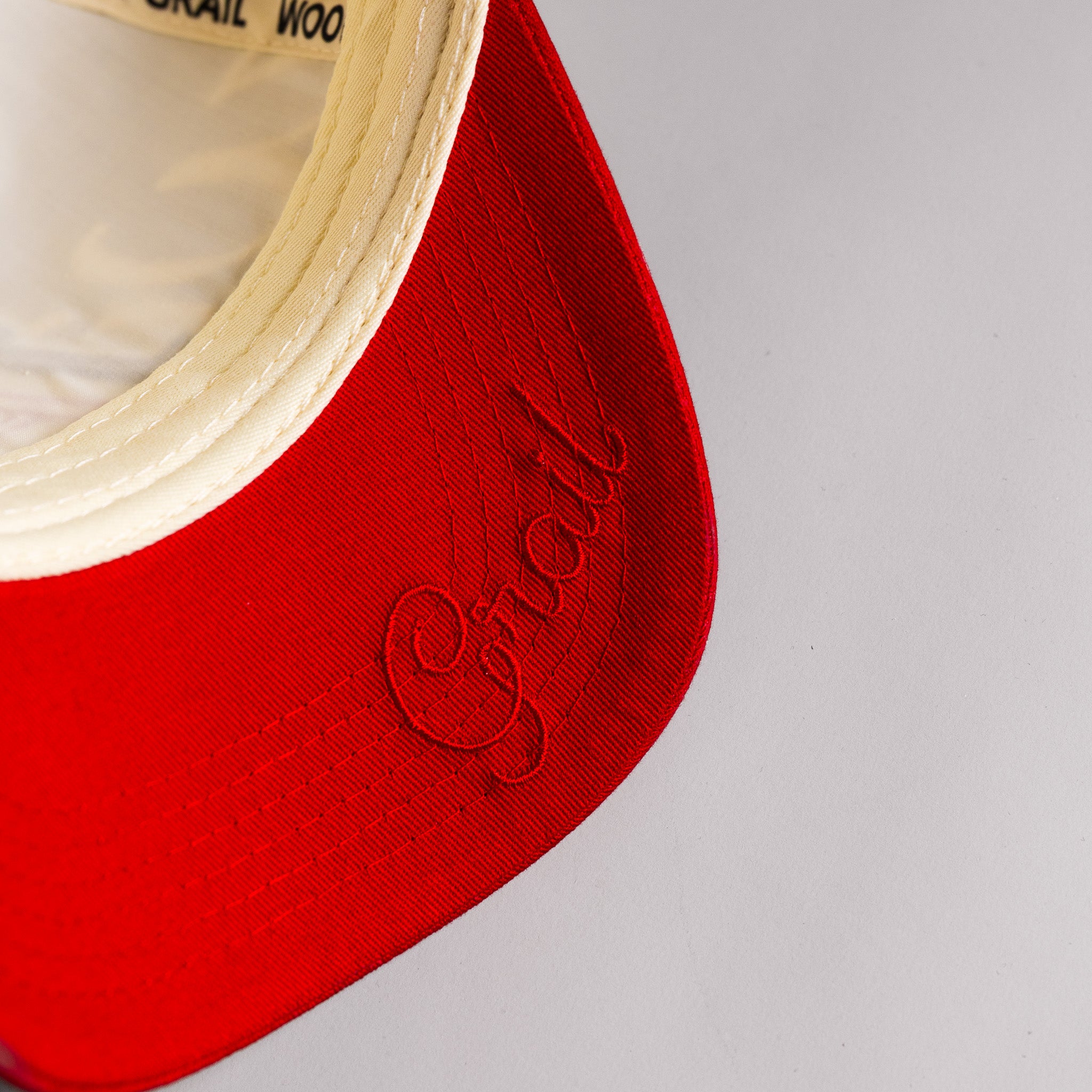 Arizona Wildcats Hat Cream & Red Script Snapback - Underbrim Detail