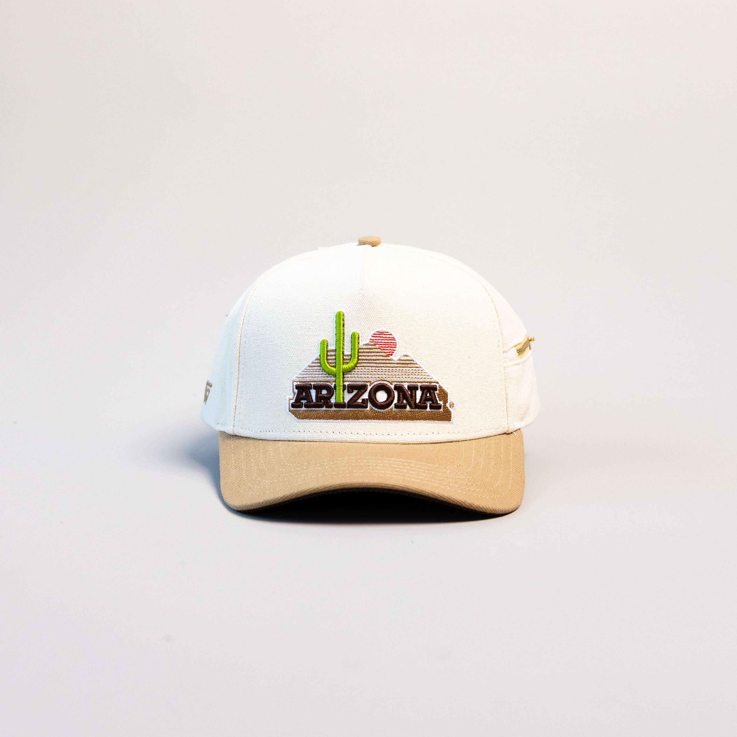 Arizona Wildcats Hat Cream & Tan Jobsite Snapback - Front Panel
