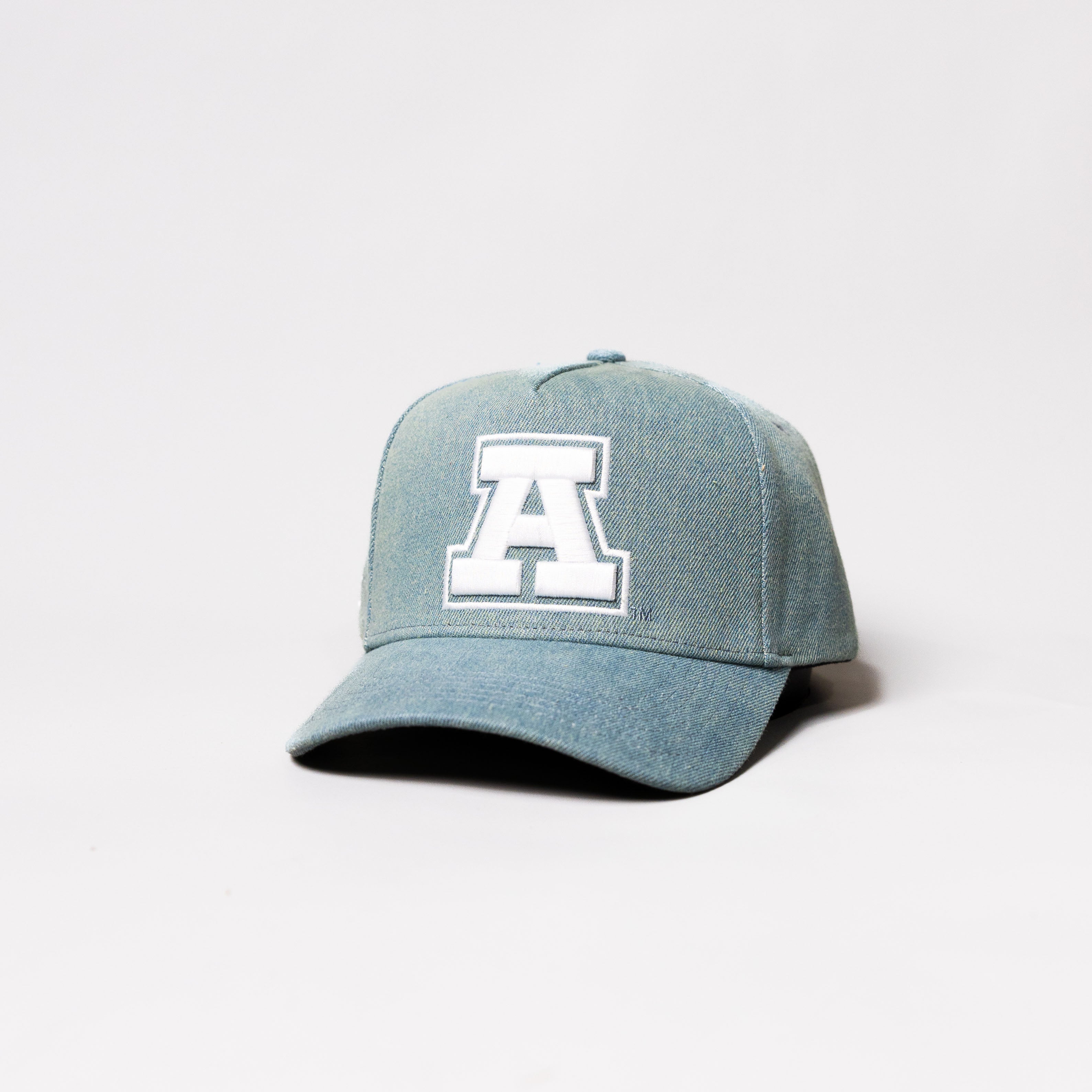 Arizona Wildcats Hat Light Blue Denim A Snapback - Angled View
