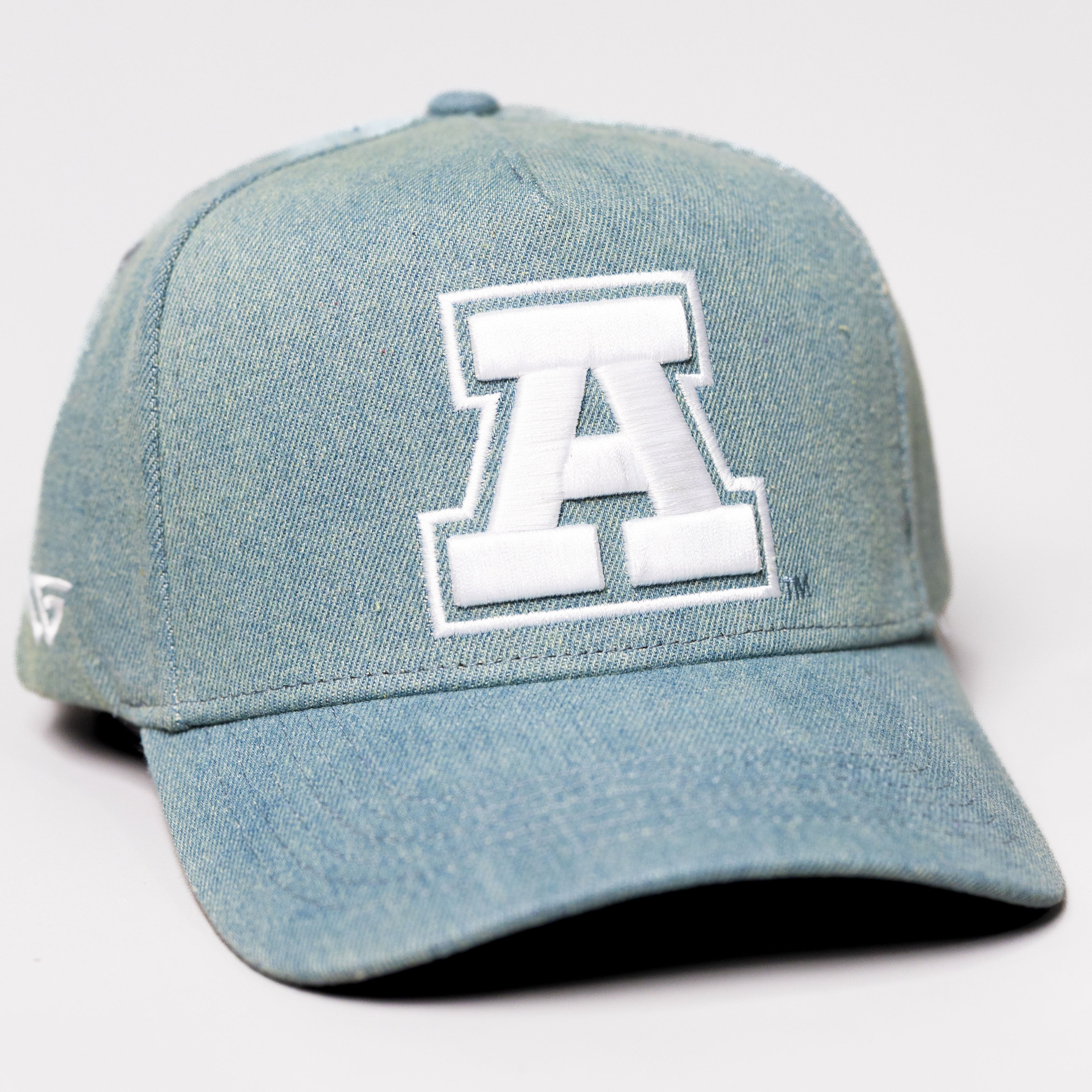 Arizona Wildcats Hat Light Blue Denim A Snapback - Front Detail