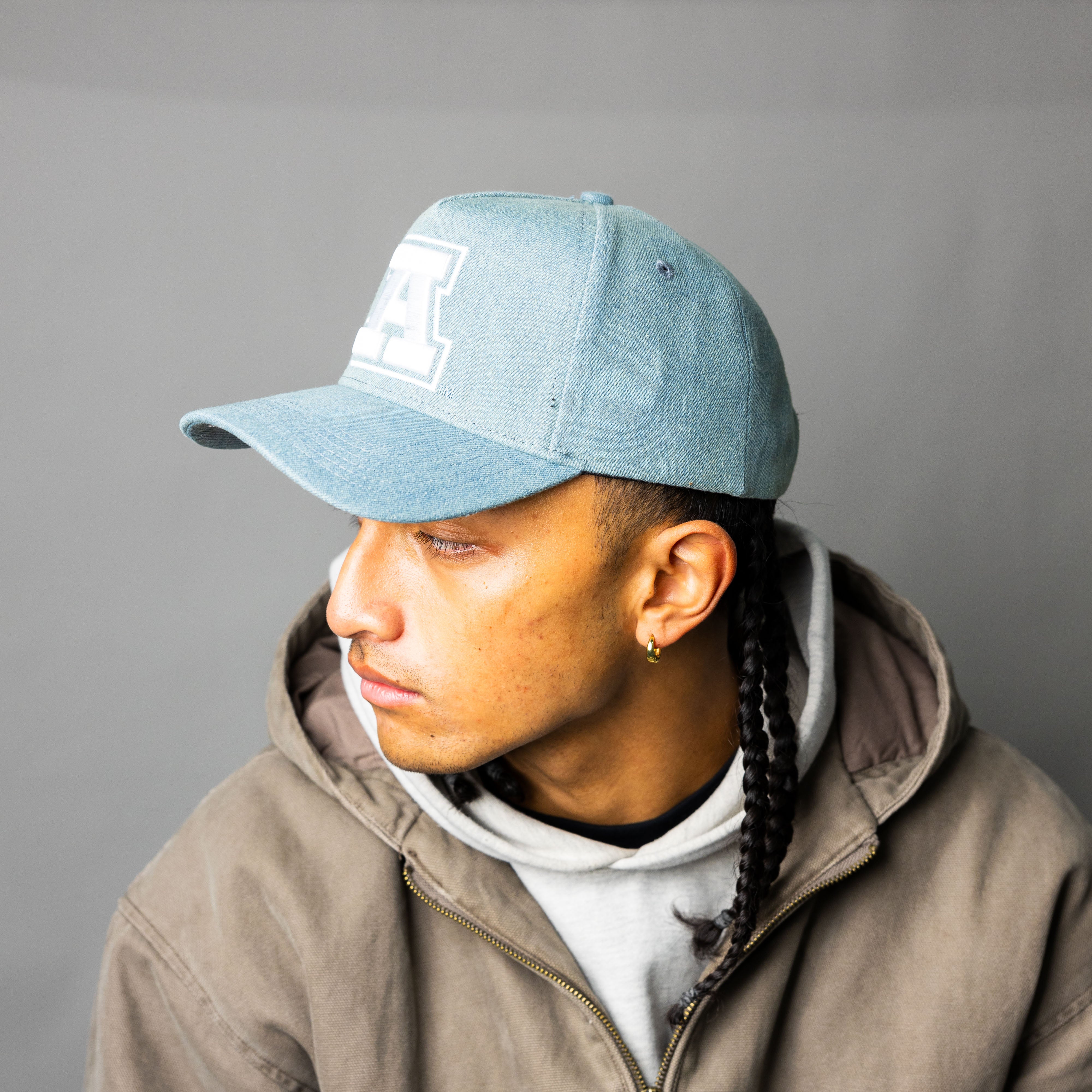 Arizona Wildcats Hat Light Blue Denim A Snapback - On Model Portrait Lifestyle