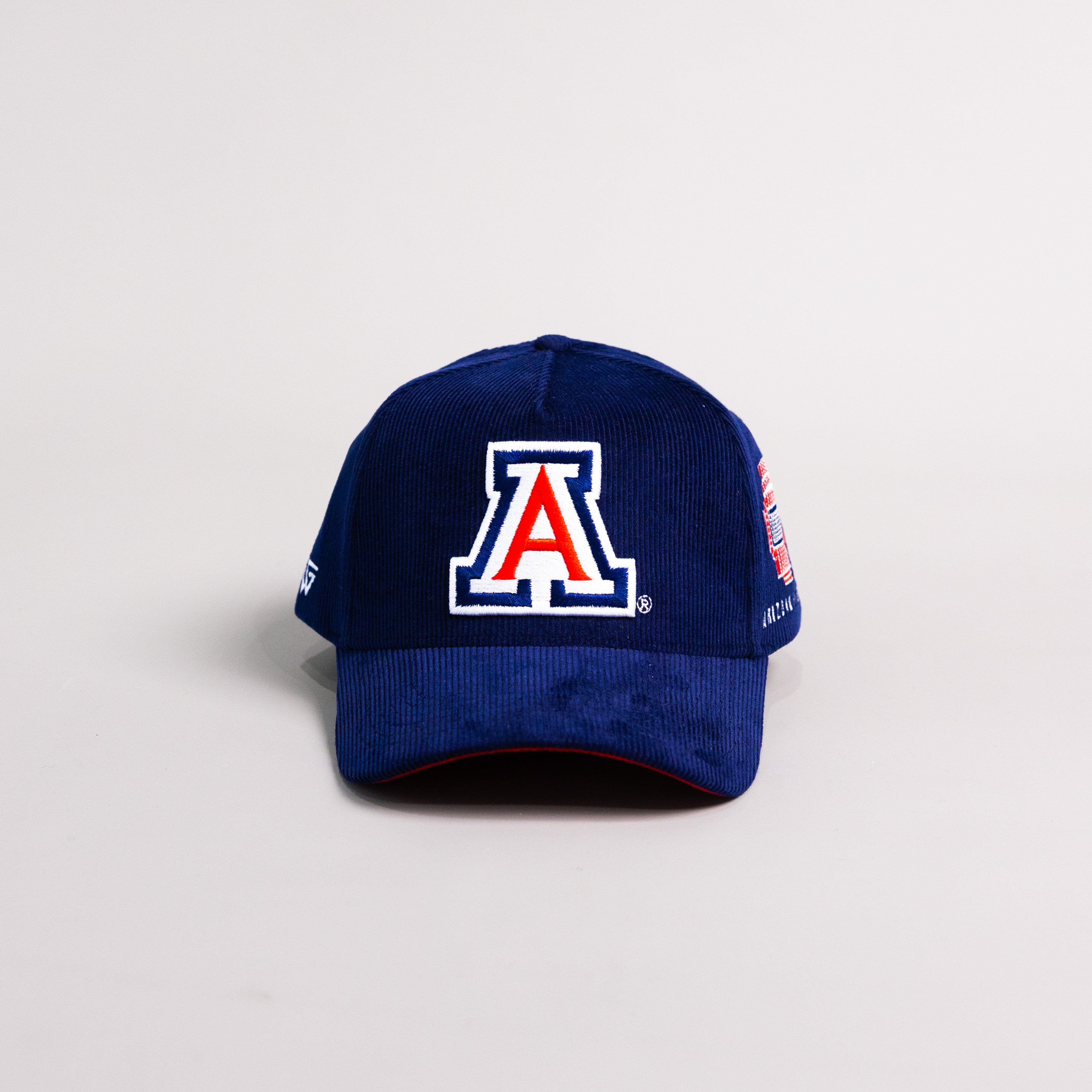 Arizona Wildcats Hat Navy Corduroy A Arizona Stadium Patch Snapback - Front Panel