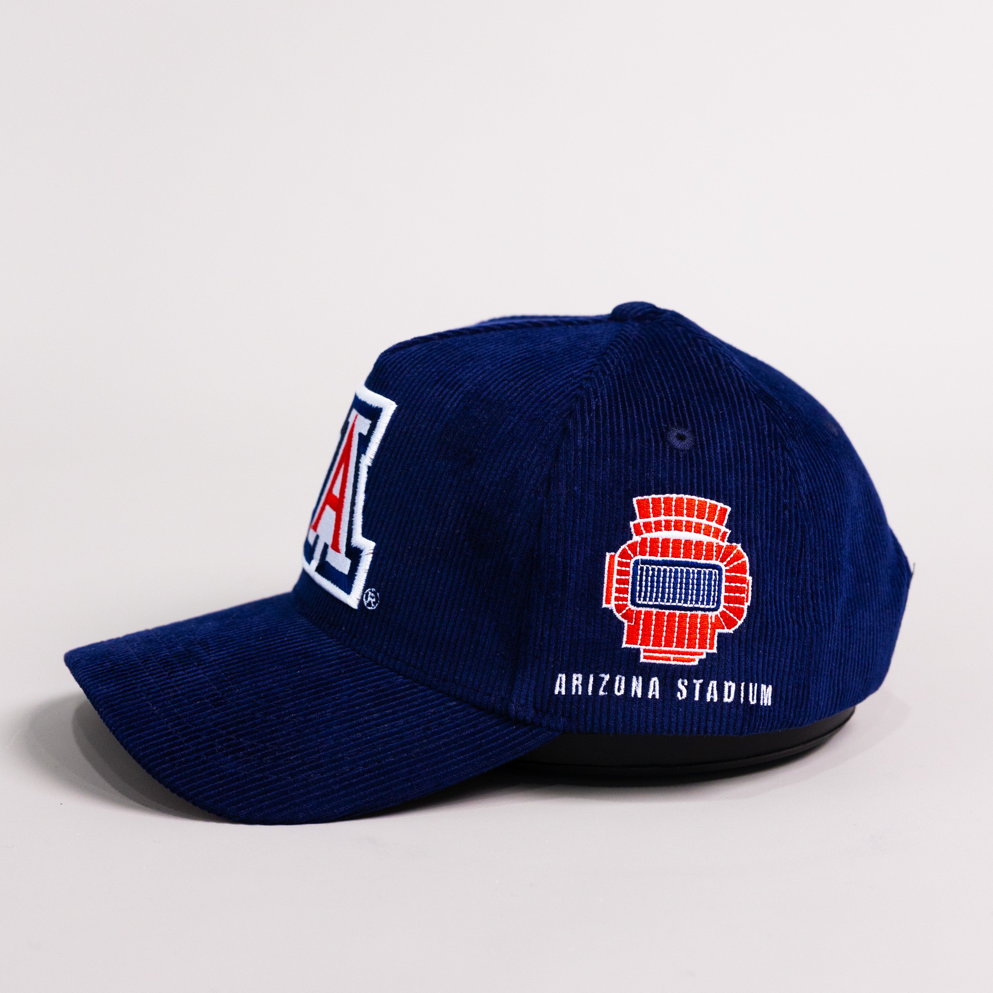 Arizona Wildcats Hat Navy Corduroy A Arizona Stadium Patch Snapback - Side Stadium