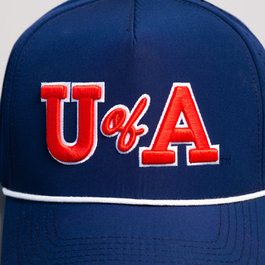 Arizona Wildcats Hat Navy Tee Box Performance Rope Snapback - Front Detail