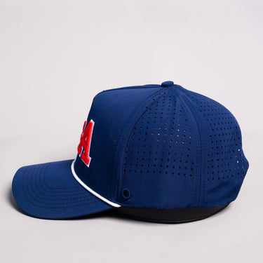 Arizona Wildcats Hat Navy Tee Box Performance Rope Snapback - Side View