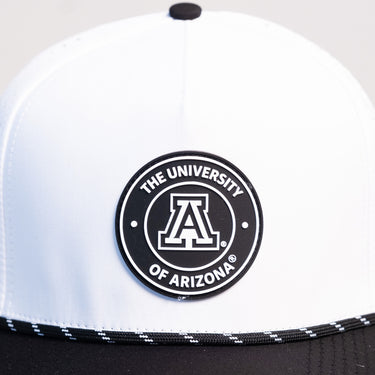 Arizona Wildcats Hat White & Black Tee Box Performance Rope Snapback - Front Detail