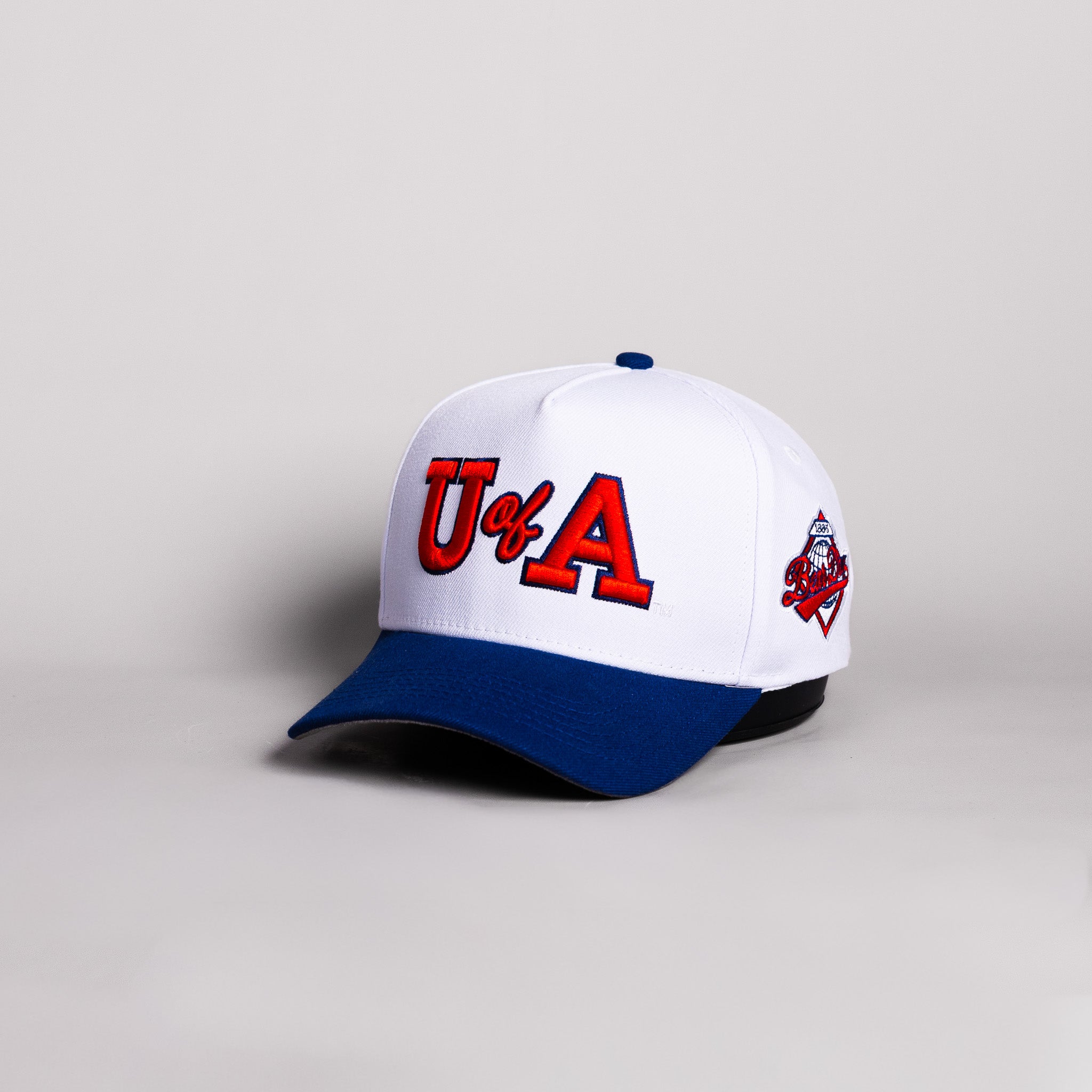 Arizona Wildcats Hat White & Navy Color Splash Snapback - Angled View