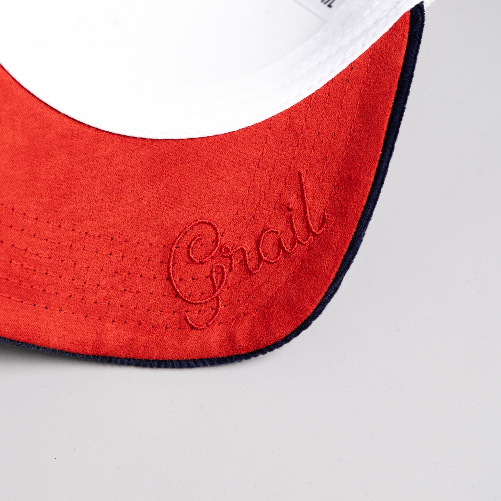 Arizona Wildcats Hat White & Navy Corduroy Helmet Sticker Snapback - Underbrim Detail