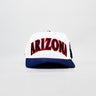 Arizona Wildcats Hat White & Navy McKale Center Snapback - Front Panel