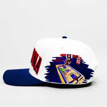 Arizona Wildcats Hat White & Navy McKale Center Snapback - Side Arena