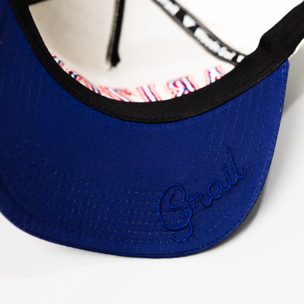Arizona Wildcats Hat White & Navy McKale Center Snapback - Underbrim Detail
