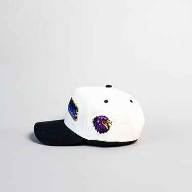 Baltimore Hat Cream and Black Corduroy City Snapback - Side Patch