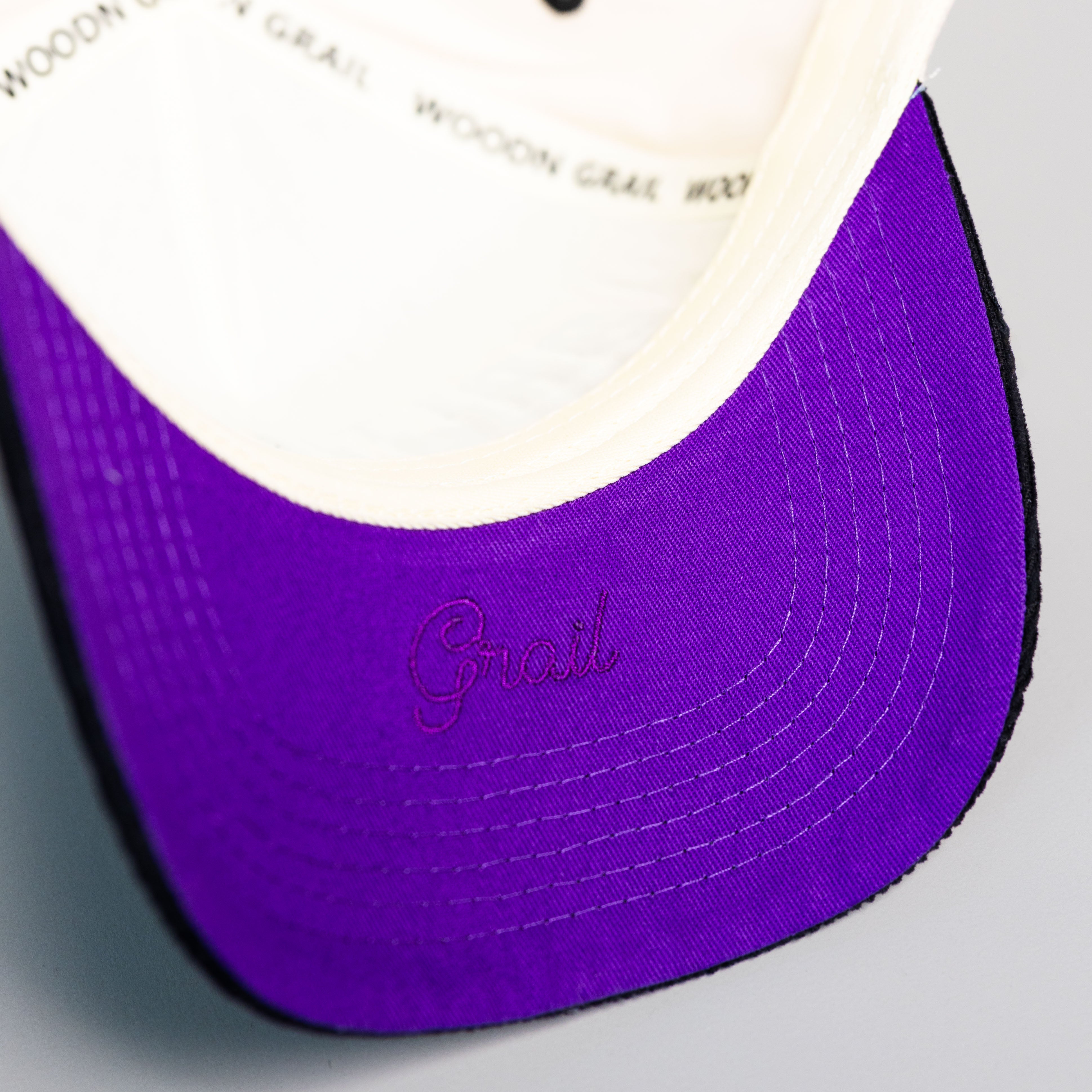 Baltimore Hat Cream and Black Corduroy City Snapback - Underbrim Detail