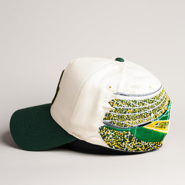Baylor Bears Hat Cream & Green Home Crowd Snapback - Side Stadium