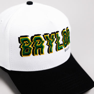 Baylor Bears Hat White & Black Corduroy Stadium Pulse Snapback - Front Detail