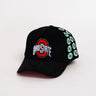 Black Corduroy Ohio State Buckeyes Snapback Hat with Helmet Sticker Leaf Patches - Side Patch